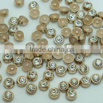 Fashion 6mm and 8mm Round Hot Fix Alloy Studs, Black Nickel, Gold Metal Setting Hotfix Round Studs for Garment photo-3