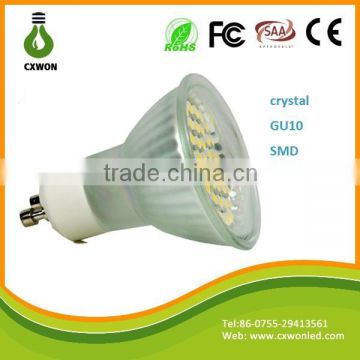 Unique design crystal energy saving lamp spotlight 3W GU10 AC spot led lights