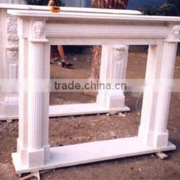 outdoor fireplace mantel shelf with pillar,columns handmade with stone head