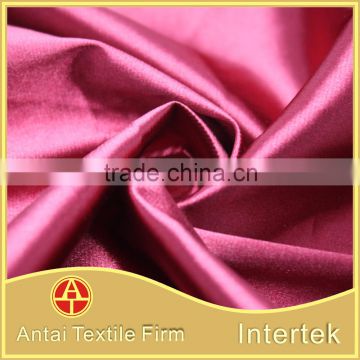 Smooth polyester lycra satin fabric for prom dresses/evening dresses