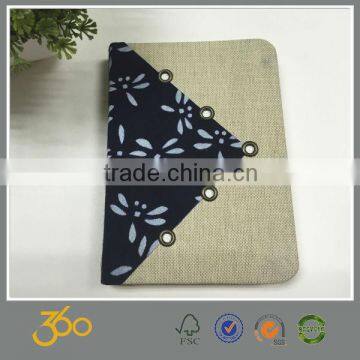 wholesale hard cloth cover notebook, cheap eco recycled paper notebook