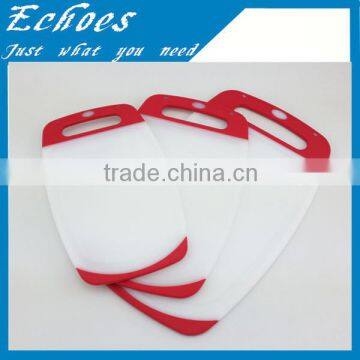 3-piece cutting board set red white