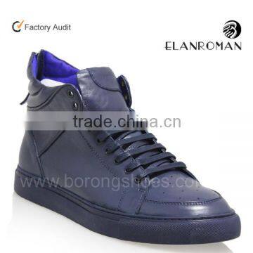 The newest high top brand men leather casual sneakers with OEM service                        
                                                Quality Choice