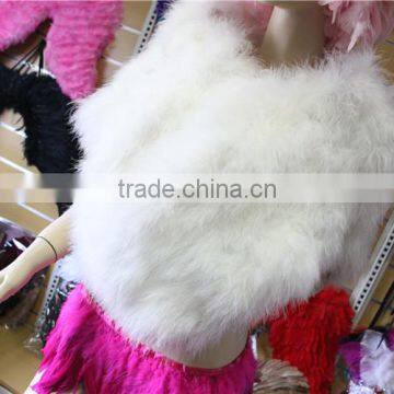 Bridal Dress White Turkey Feather Shawl For Dress Up photo-4