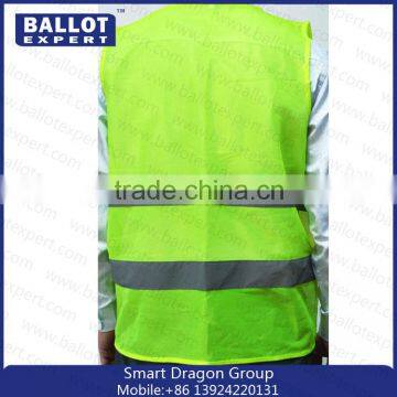 Mesh polyester fluorescent fabrics red safety volunteer vest factory in China