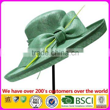 Festival Ladies Dress Hats Promotion Sinamay Wide Brim Hat Wholesale
