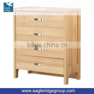 Modern Wood Color Oxford 4 Drawer Chest Cabinet