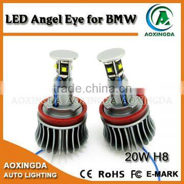 high lumen auto car headlight canbus angel eyes cre 20w h8 led marker