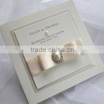 ivory Wedding Invitation Card Invite Modern Elegant                        
                                                Quality Choice