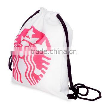 China Supplier Hot Sale Digital Print Smiling Cheap Custom Drawstring Bag photo-3