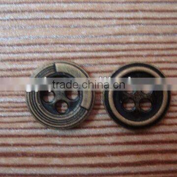 11mm 2013 fashion 4 holes plating antique brass button