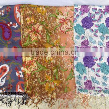 Multi color printed silk scarves