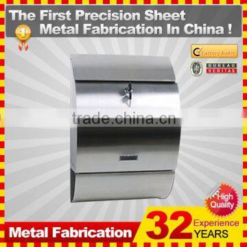 wall mount stainless steel outdoor mailbox