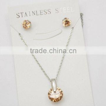 Fashion Earring Necklace Women CZ Crystal Stone Jewelry Set photo-2