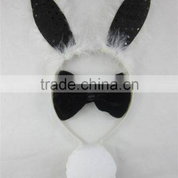 Party bunny ears headband bow tie and tail outfit