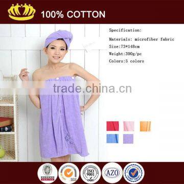 wholesale 100% cotton customized bathrobe bath towel wrap