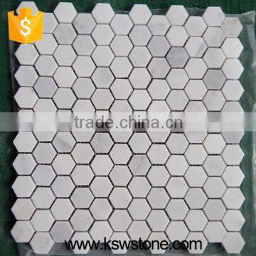China white carrara white marble mosaic tile hexagon mosaic
