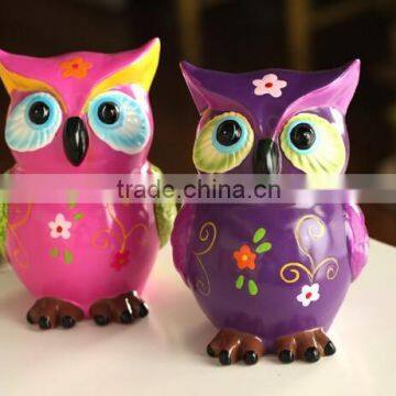 owl resin handicraft kids plastic wholesale piggy banks