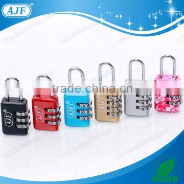 AJF 2015 newest colorful metal box combination lock, handbag twist lock