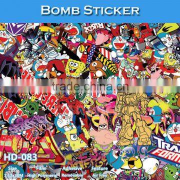 HD-083 Air Bubble Free High Definition Car Body Wrapping Film Design Bomb Sticker