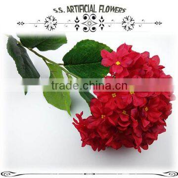 cheap artificial flower real touch silk white hydrangea, artificial silk hydrangea red