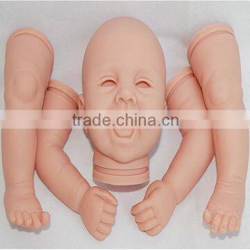 Newborn baby doll parts 22'' very soft Silicone Vinyl smile reborn doll making kits