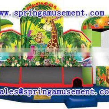 The most popular outdoor forest Inflatable bouncer and slide, inflatable commercial combo, inflatable jumper