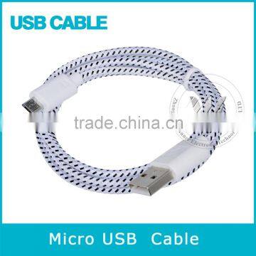 Fast charging mesh braided micro usb cable