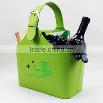 The hotel gift basket basket leather magazine can be a small order cortical storage basket gift leather hand basket