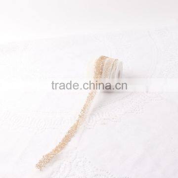 Pink Color Glass and Pear Mesh Chain With Iron-on Glue For Wedding Dress Decoration photo-2