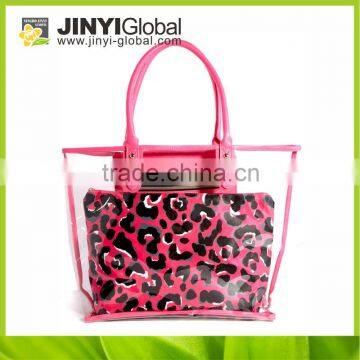 transparent pvc beach bag set beach bag with small bag inside 2014