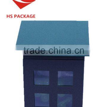 house-shaped paper gift box with window