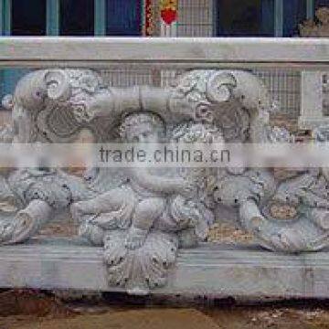 Naked kid wall relief sculpture marble stone hand carved for decoration from Vietnam