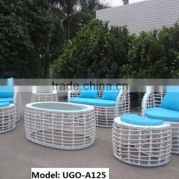 Beautiful design white synthetic rattan sofa wicker furniture sofa