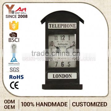 Newest Custom Tag Craft Art Telephone Booth Shape Table Wall Billiards Clock