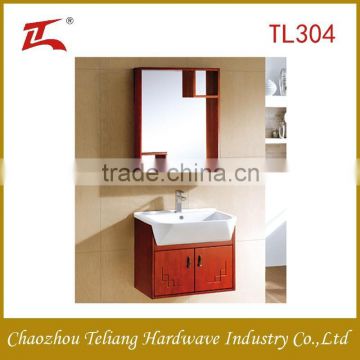 Hanging Ceramic Bathroom Cabinet,Pvc Material Bathroom Vanity with Mirror Box