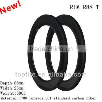 2014 fashional style 88mm tubular carbon rims for road bike on sale