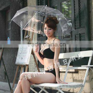 fashion lady clear umbrella