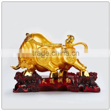 Chinese zodiac animals Resin OX ,24k golden ox resin statue