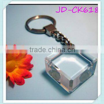 Hot sales Unique Blank Diamond shaped beaded Crystal Keychain