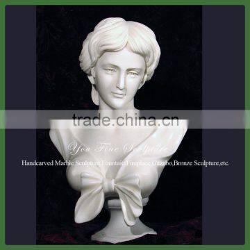 Carved Marble Female Bust Statue