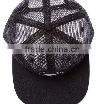 2015 New Style Custom Embroidery Patch Trucker Cap, Custom Flat Bill Full Mesh Trucker Hat