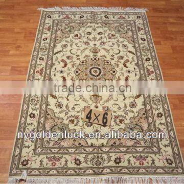 4x6ft hand knotted persian silk/wool mixed rugs/carpets