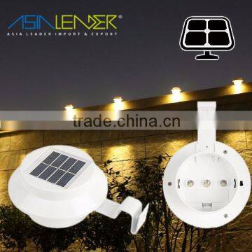 Outdoor Solar Powered 3 LED Gutter Light Fence Roof Gutter Garden Yard Wall Lamp