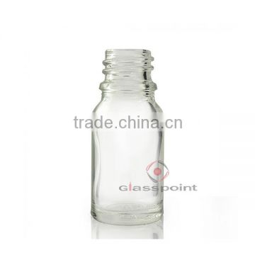 10 ml Transparent Euro Glass Bottle with White Dropper Cap