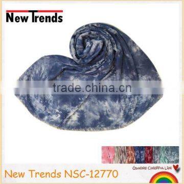 Fashion tie dye printing starry sky cotton scarf