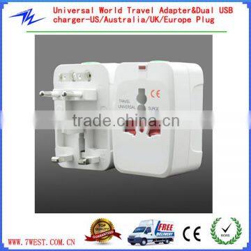 Multipurpose Universal USB World Travel Adapter Charger With 2 USB Ports