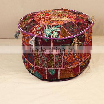 Pouffe Pouf Covers Vintage Patchwork Embroidered Pouffe Otttoman Boho Decor Home Decor photo-3
