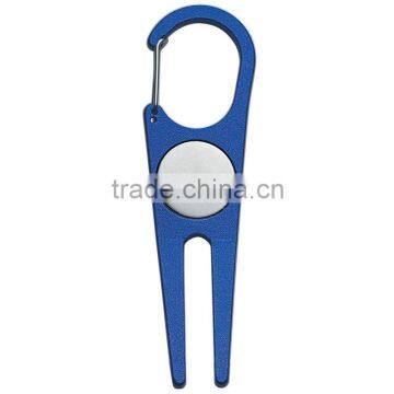 Aluminum Divot Tool With Ball Marker_blue