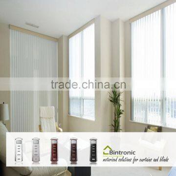 Bintronic Taiwan RF Remote Control PVC Strip Motorized Vertical Blinds For Casement Window